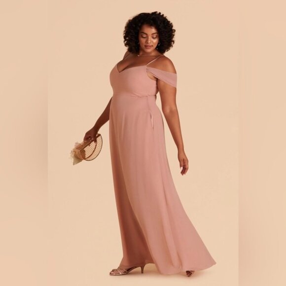 Birdy Grey Devin Convertible Chiffon Dusty Rose Bridesmaid Maxi Dress NWT - Picture 2 of 3